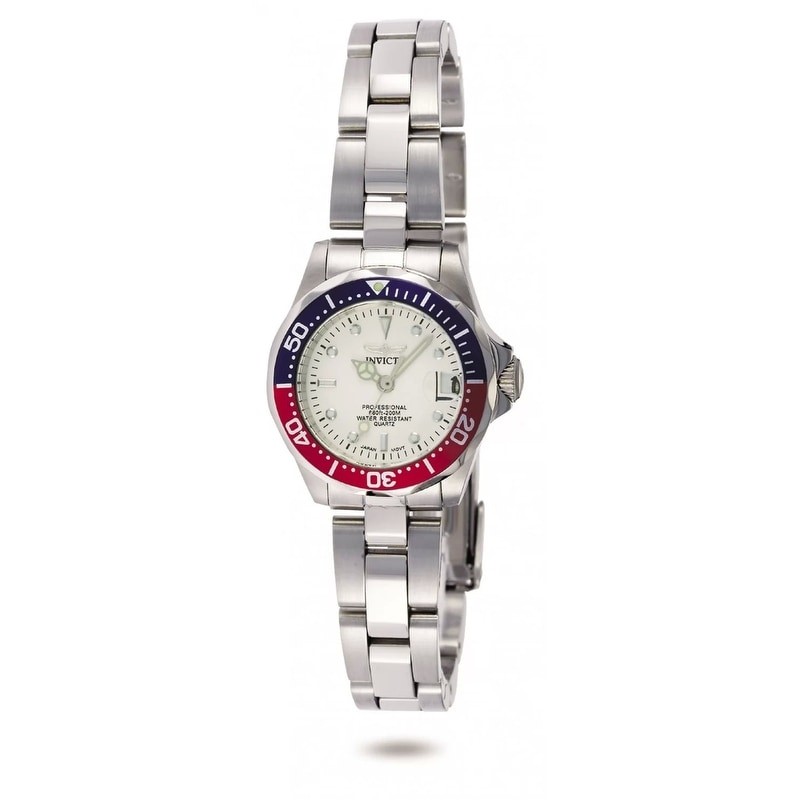 Invicta Women's 8940 Pro Diver Quartz 3 Hand Silver Dial Watch