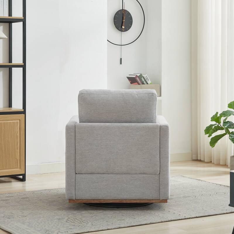 30.7"W Square Upholstered Swivel Accent Chair