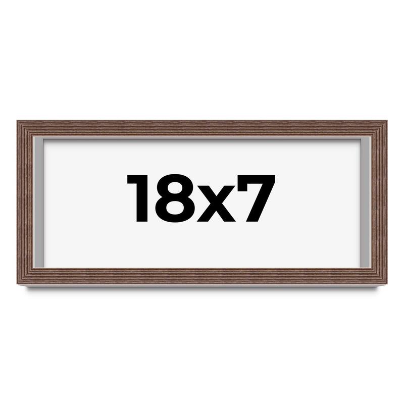 18x7 Shadow Box Frame Brown | 1.125 inches Deep Real Wood Rustic