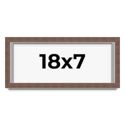18x7 Shadow Box Frame Brown | 1.125 inches Deep Real Wood Rustic