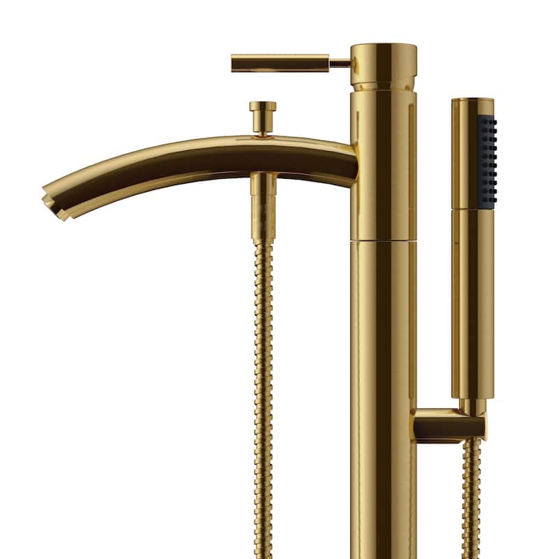 Wyndham Collection Taron Floor Mounted Tub Filler with Built-In