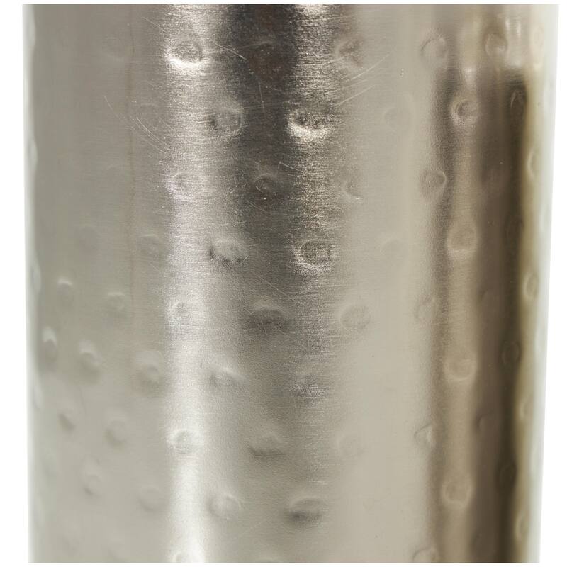 Metal Handmade Pillar Decorative Candle Holder - Set of 3 Silver - CosmoLiving by Cosmopolitan