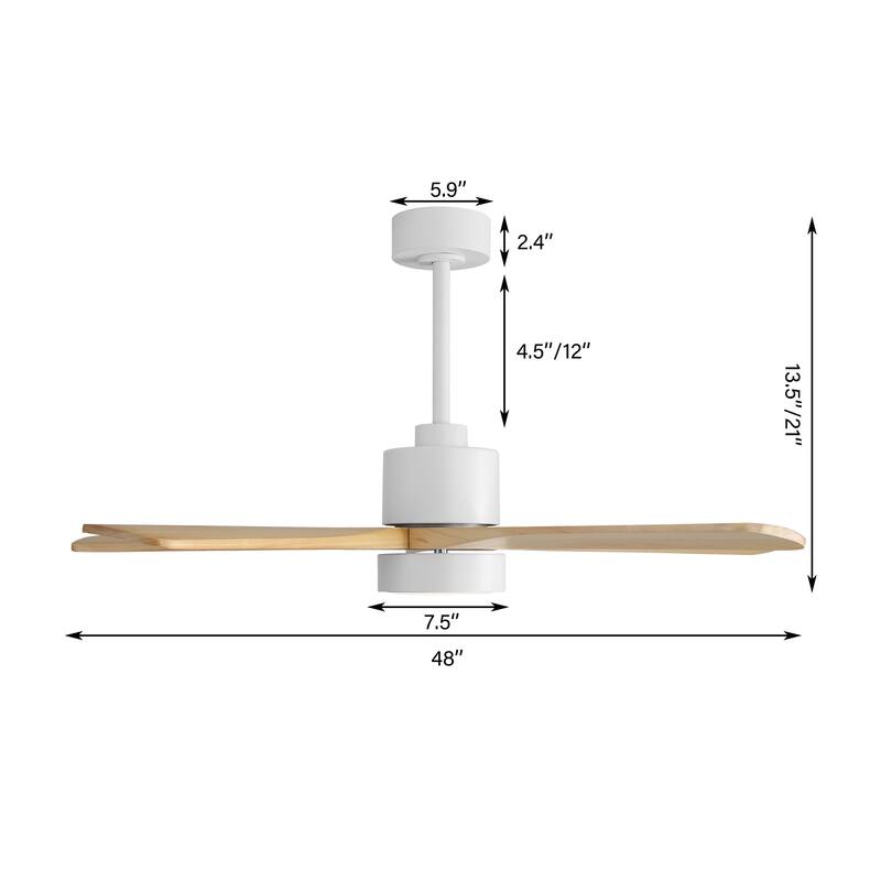 WINGBO 54" and 64" 5 ABS Blades DC Motor Indoor Ceiling Fan with Light & Remote