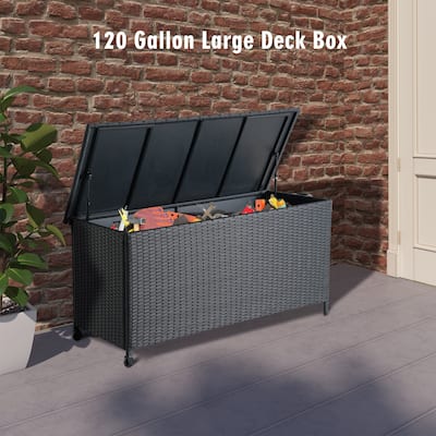 Iron Wicker Storage Cabinet on Wheels (Double Air Rods)-Black