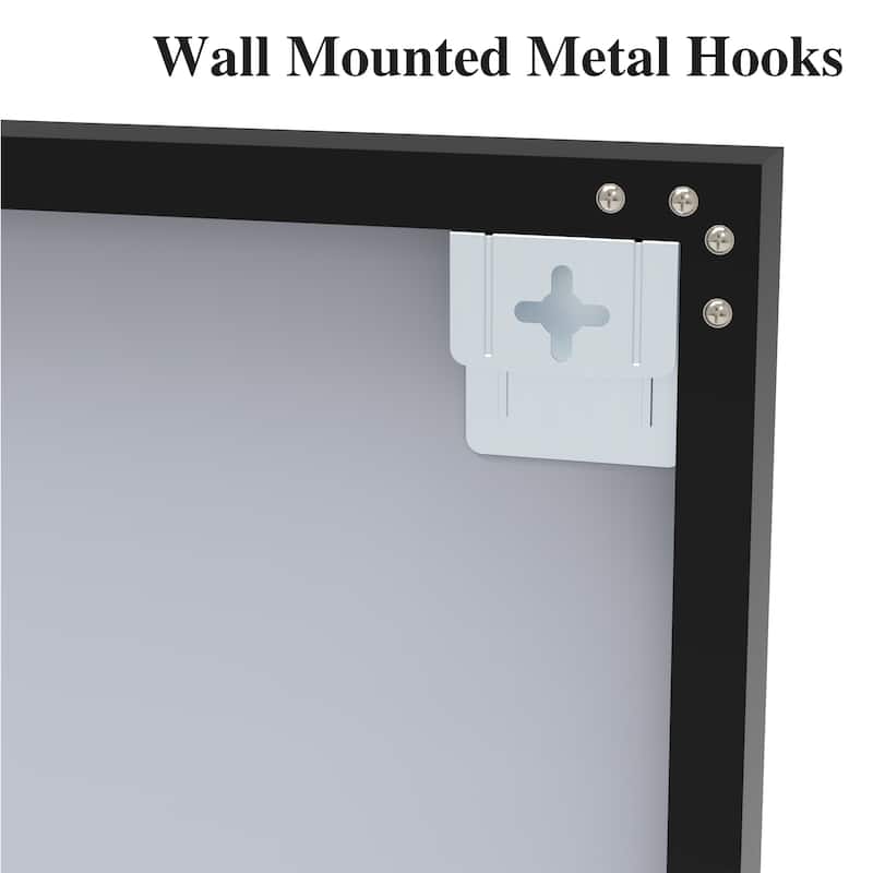 60"x40" Oversized Rectangle Bathroom Mirror with Black Frame Decorative Wall Mirrors Wall Mounted mirror with Aluminum Frame