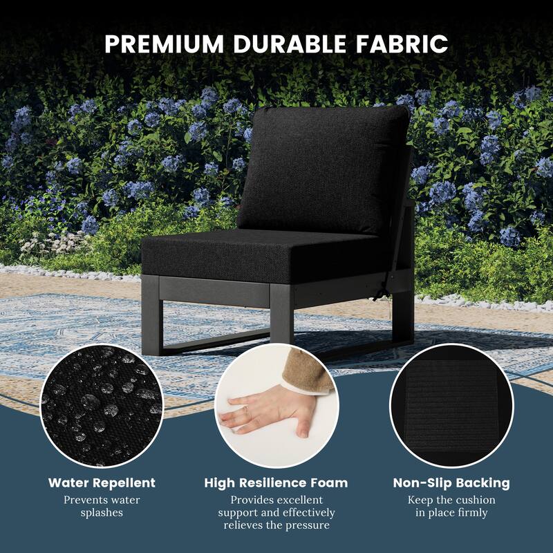 Endless Patio Deep Seating Armless Chair with Gray Frame