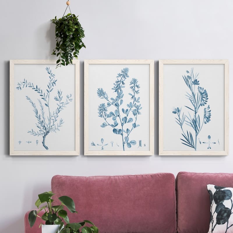 Antique Botanical in Blue VII-Premium Framed Canvas - Ready to Hang - Multi-Color