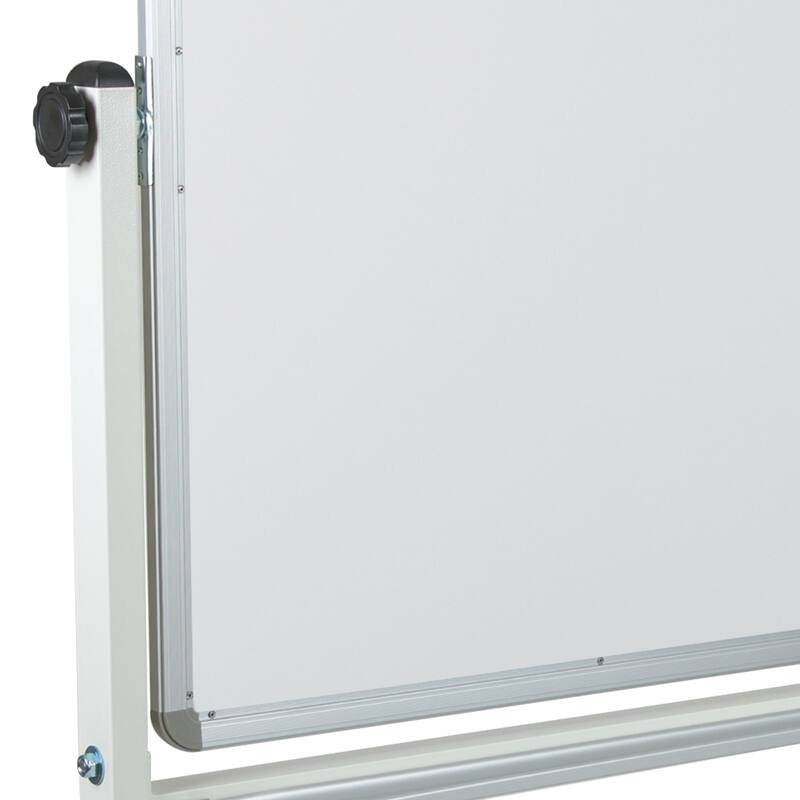 Double-Sided Mobile White Board with Shelf - Flip Over Board