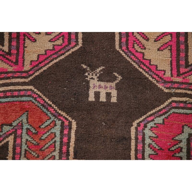 Ardebil Persian Runner Rug Hand-knotted Vintage Wool Carpet - 4'2" x 9'9"