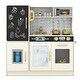 preview thumbnail 3 of 17, Toddler Pretend Play Kitchen Set with 1 Open Shelf and Ice Maker - 32" x 9.5" x 31.5" Cream White
