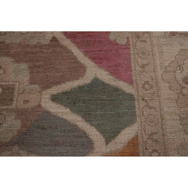 All-Over Floral Oushak Vegetable Dye Area Rug Handmade Wool Carpet - 8'11" x 12'4"