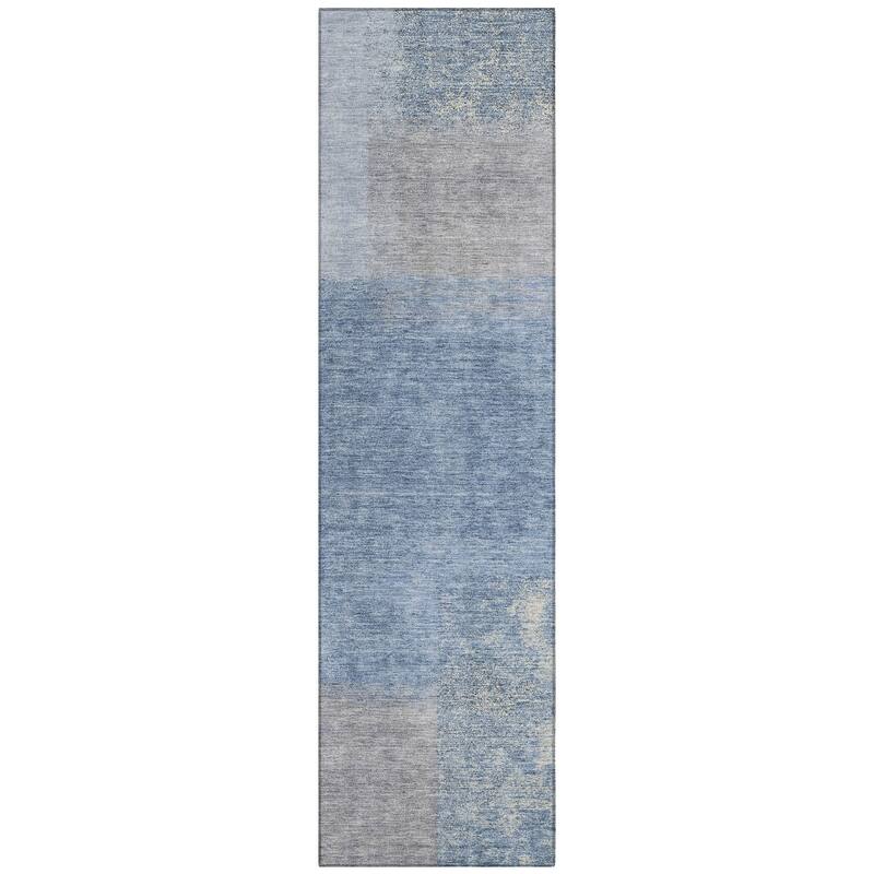 Machine Washable Indoor/ Outdoor Solid Contemporary Chantille Rug