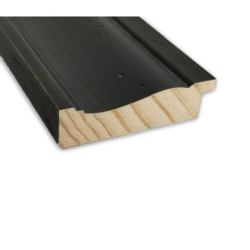 Beveled Wood Wall Mirror - Rustic Pine Black Frame