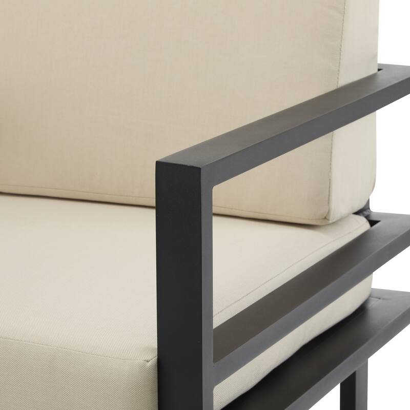 27.7'' Modern Outdoor Lounge Chair Aluminum Frame Weather-Resistant Cushions Patio
