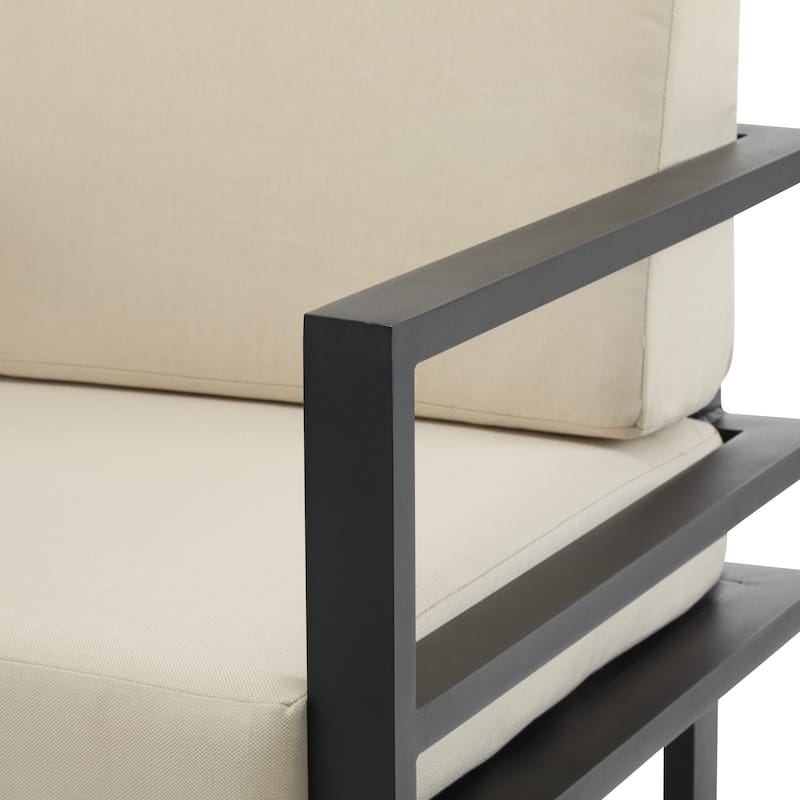 Christopher Knight Home - PureNest 27.7'' Outdoor Lounge Chair with Aluminum Frame, Weather-Resistant Cushions, Sleek Design