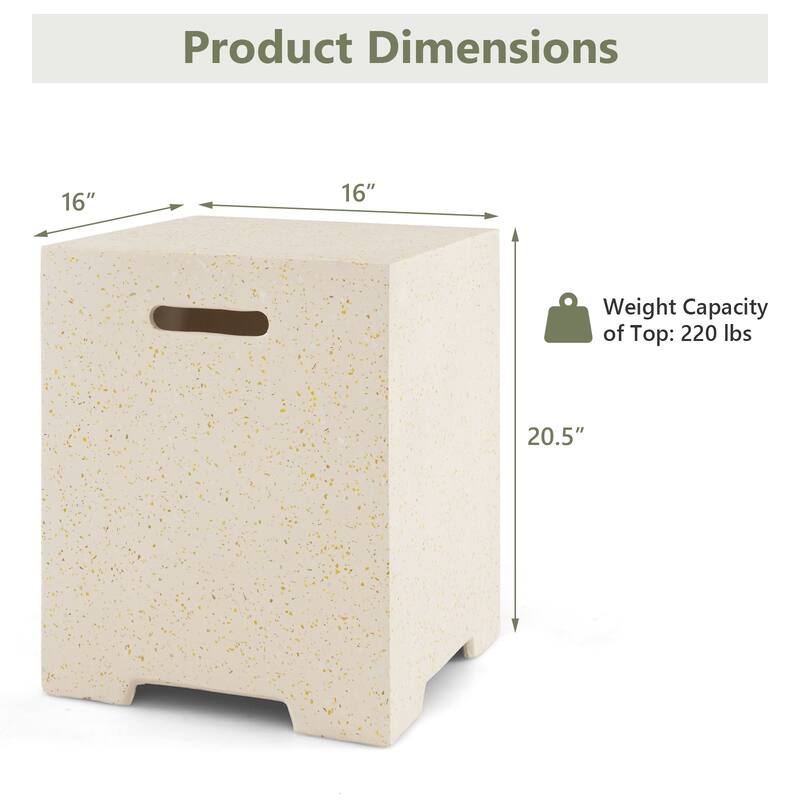 2-in-1 Gas Tank Holder Side Table with Protective Cover - 16" x 16" x 20.5"