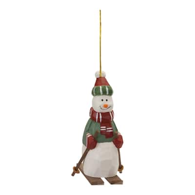 Set of 6 Snowman on Ski Christmas Ornaments 9.75"