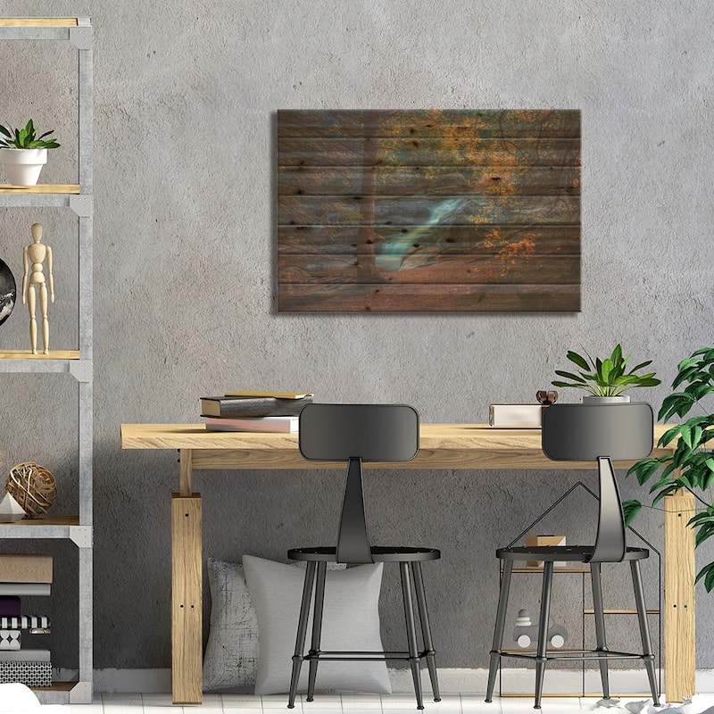 Disappointment Falls In Autumn Print On Wood by Christopher Thomas - Multi-Color