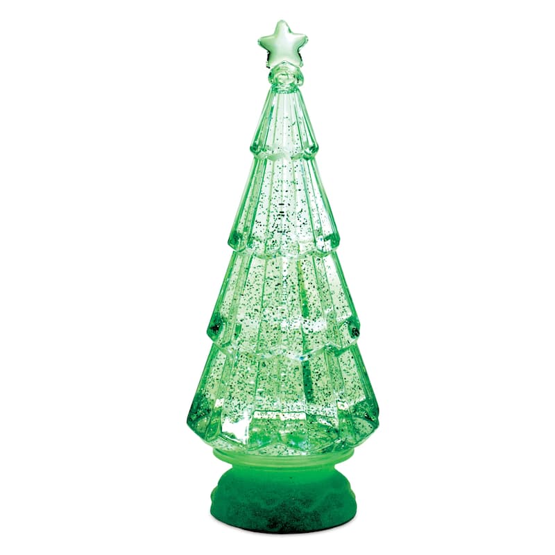 LED Christmas Tree 12 Inch with Timer USB Cord Battery Powered - 4.75” x 4.75” x 12” - Green