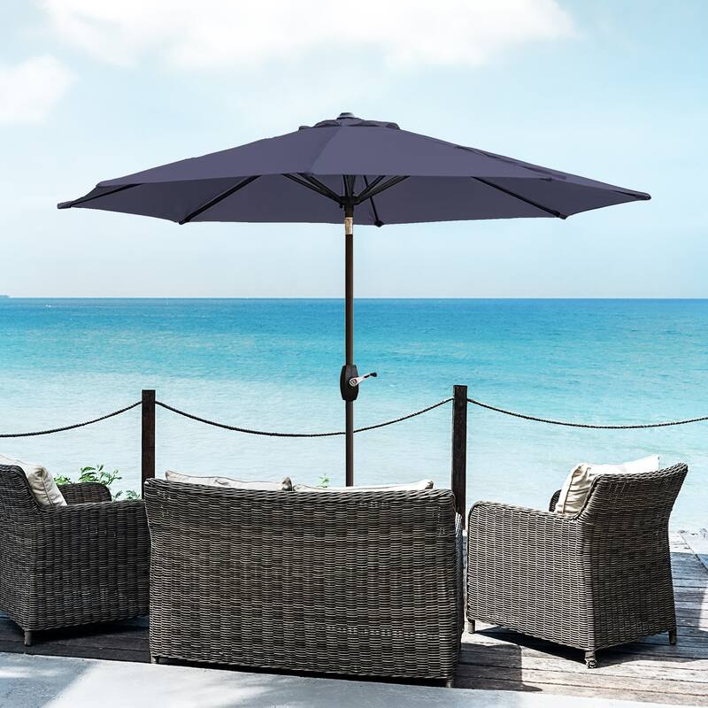 Holme 9-foot Steel Market Patio Umbrella with Tilt-and-Crank