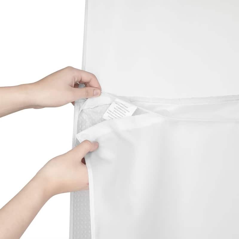 Waffle Weave Shower Curtain with Snap-in Liner 12 Hooks Included