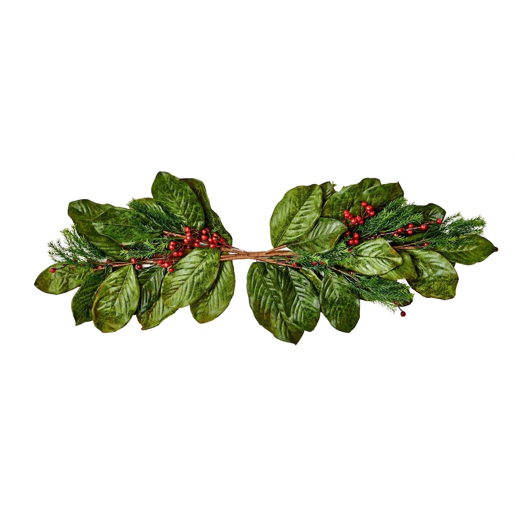 36" Magnolia Leaf Berry Swag - Multicolor