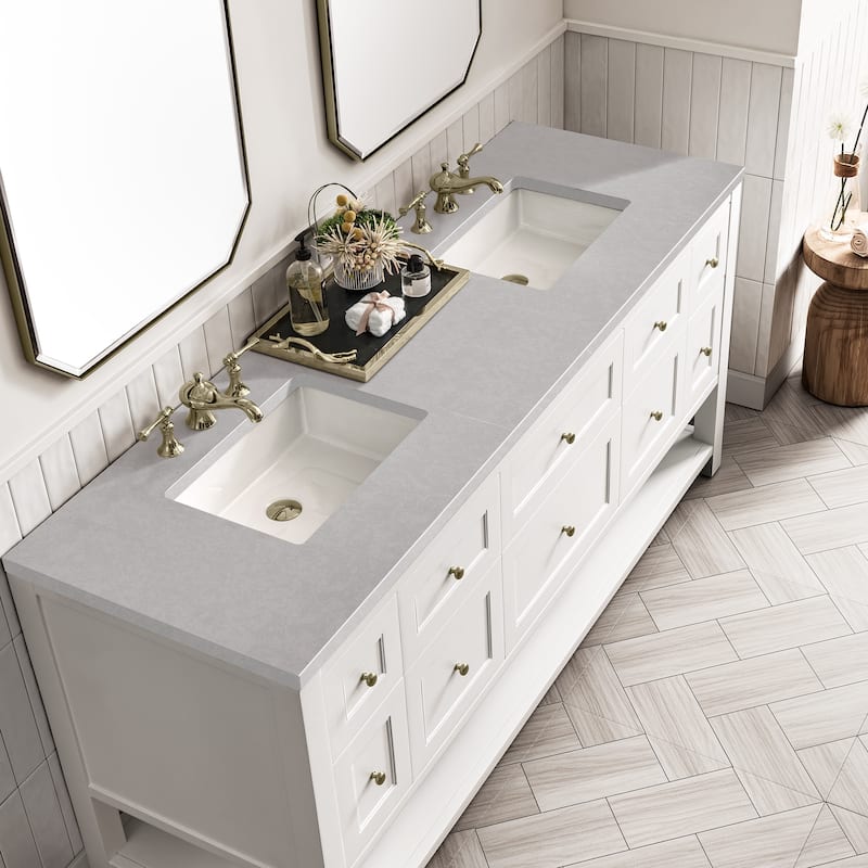 James Martin Vanities Breckenridge 72" Double Vanity, Bright White