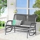 preview thumbnail 1 of 7, Outsunny 2-person Black Outdoor Double Rocker Glider Bench
