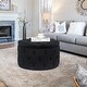 preview thumbnail 24 of 32, Adeco Round Velvet Storage Ottoman, Button Tufted Footrest Footstool Black