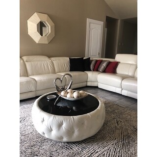 Top Product Reviews For Abbyson Havana Round Leather Coffee Table 8231828 Overstock