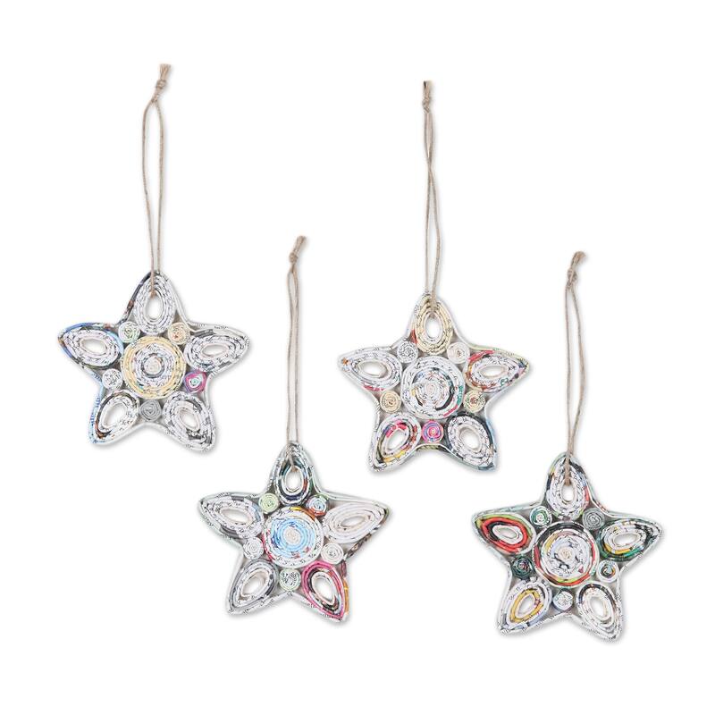 Novica Handmade Festive Constellation Recycled Paper Ornaments (Set Of 4)