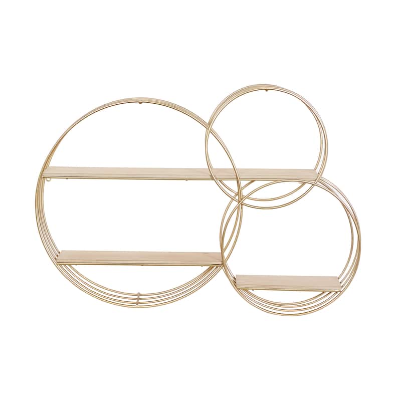 Metal 3 Shelves Wall Shelf - Gold - Roche River Decor - Gold