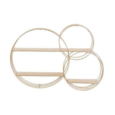 Metal 3 Shelves Wall Shelf - Gold - Roche River Decor