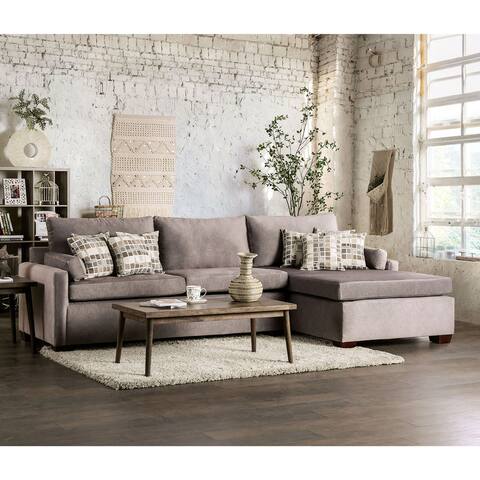 Furniture of America Aliena Contemporary Grey Fabric Sectional