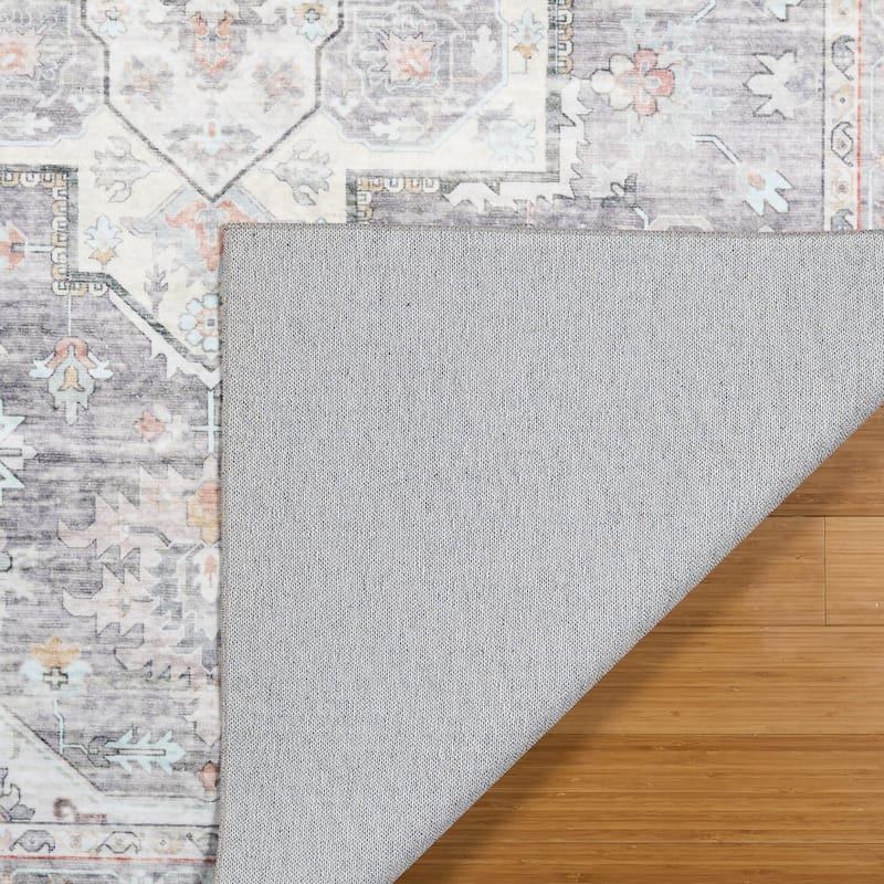 Licensed HGTV Everyday Chic Soft Flannel Zero Pile Printed Non-Slip Washable Indoor Area Rug