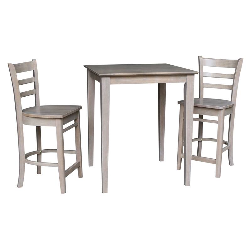 30" x 30" Counter Height Table with 2 Stools - 3 Piece Set
