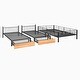 preview thumbnail 2 of 19, Full Over Twin and Twin Metal Triple Bunk Bed with Drawers and Guardrails