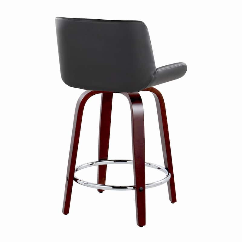 Santi Upholstered 24" Fixed-Height Counter Stool - Set of 2