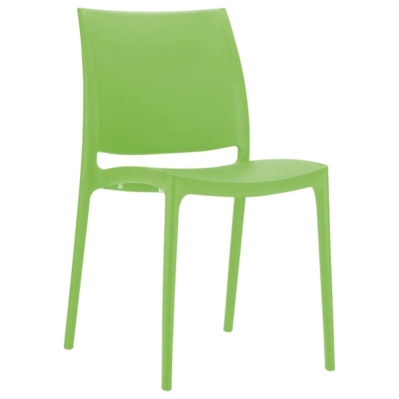 32" Green Outdoor Patio Solid Dining Chair