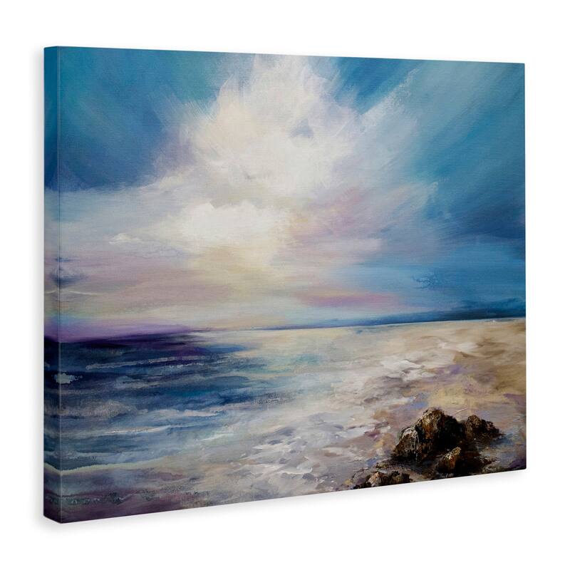 Stupell Serene Clouds over Beach Canvas Wall Art Design By Karen Hale