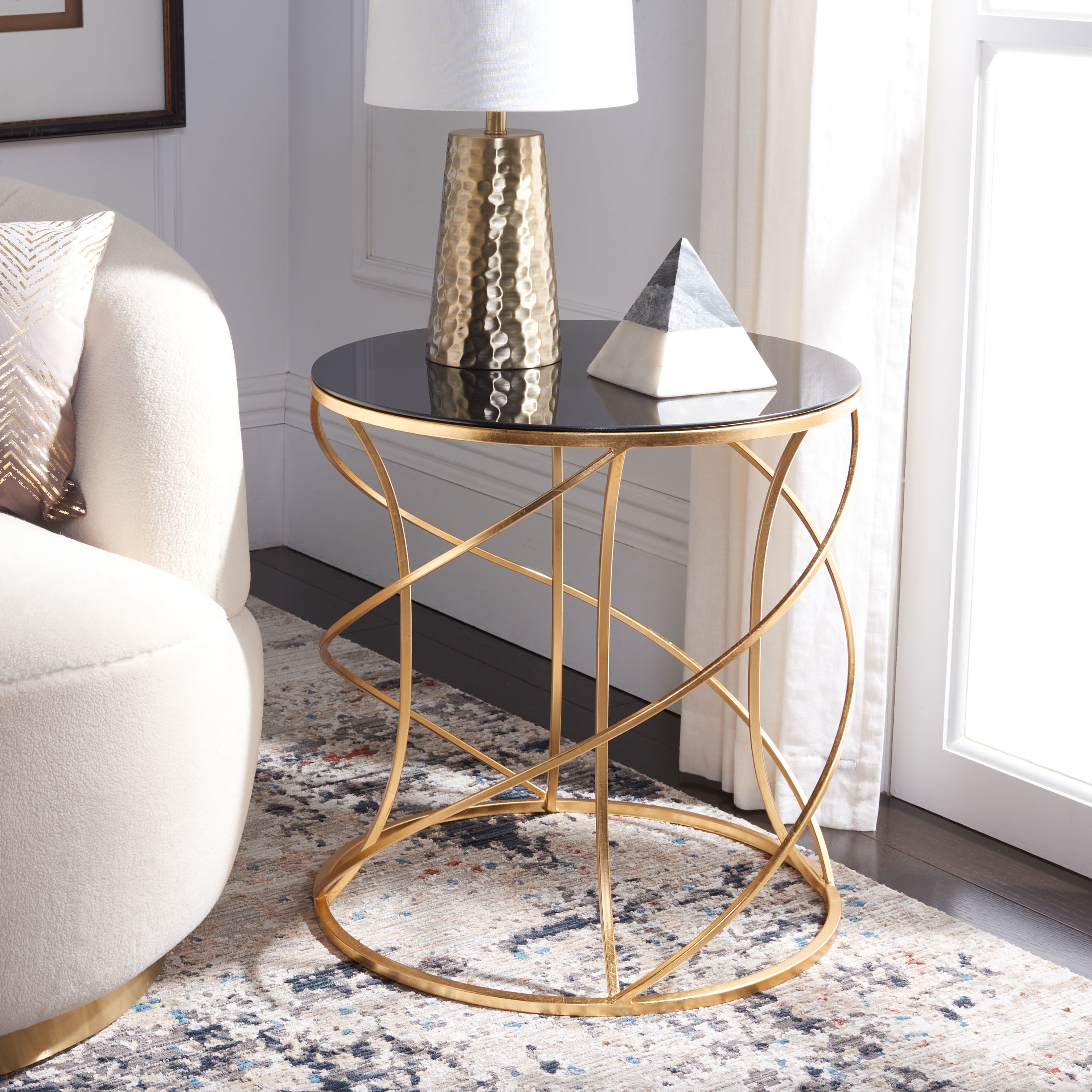 SAFAVIEH Treasures Glam Marble Accent Table, Fully Assembled - 20Wx20Dx21H