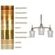 preview thumbnail 19 of 23, Modern Farmhouse 3/5-Light Black Gold Chandelier Clear Glass Kitchen Island Pendant Lighting for Dinning Room