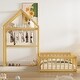 preview thumbnail 48 of 52, Twin/Full Size Floor Bed,Wood House Bedframe with Detachable Headboard