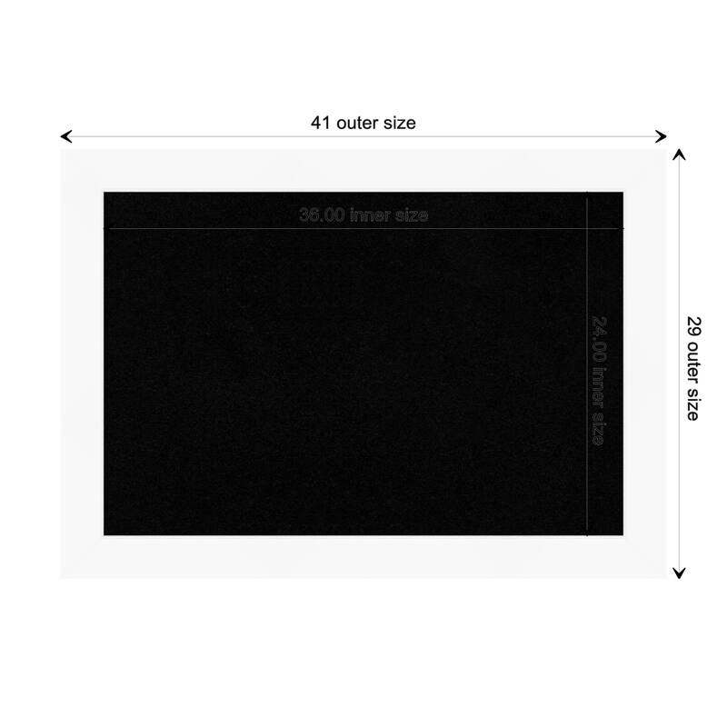 Cabinet White Framed Black Corkboard Bulletin Board - Board Size 36x24