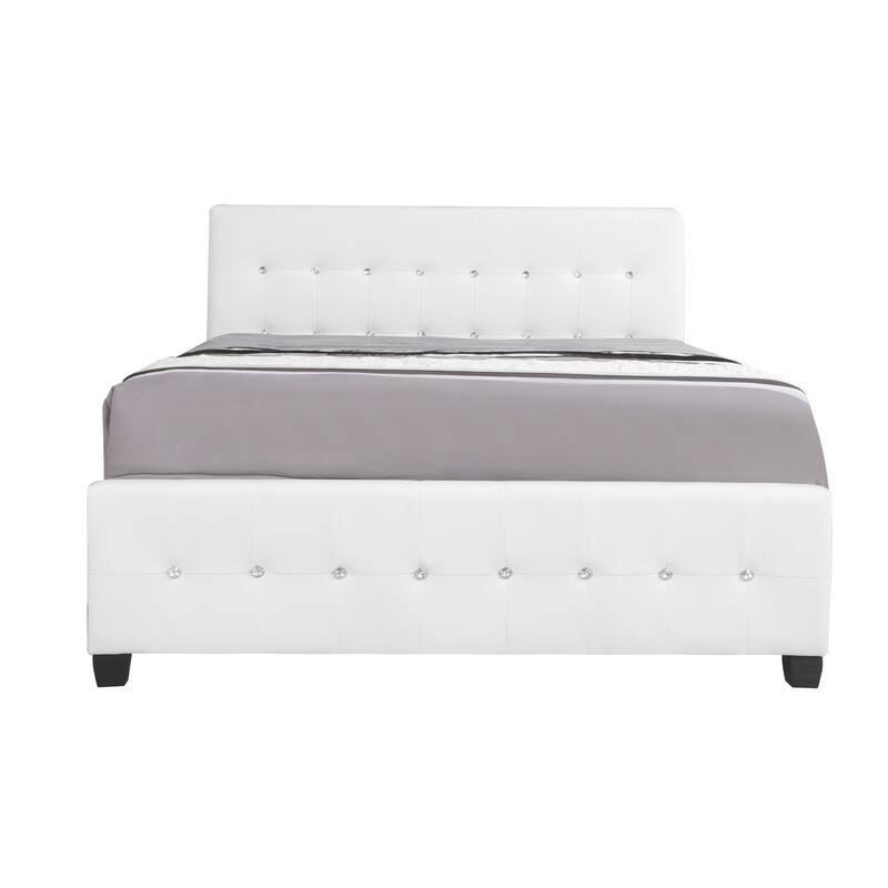 Elegant White Full Bed - Transitional Style for Versatile Decor