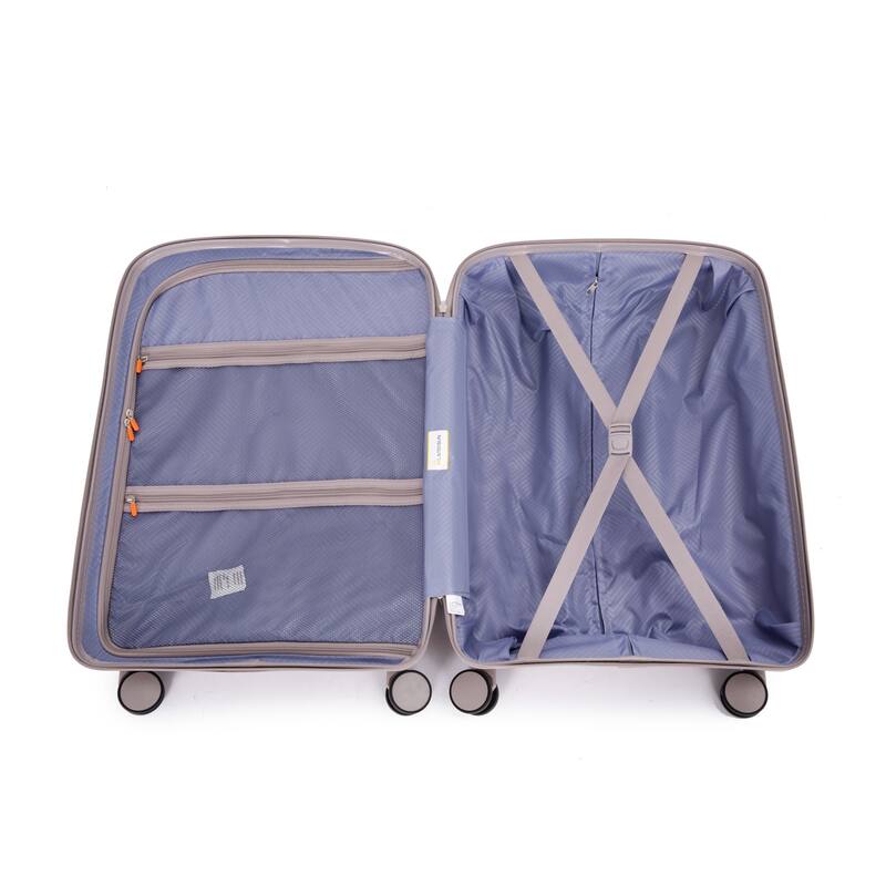 Hardshell Suitcase Double Spinner Wheels PP Luggage Sets Lightweight Durable Suitcase with TSA Lock,3-Piece Set