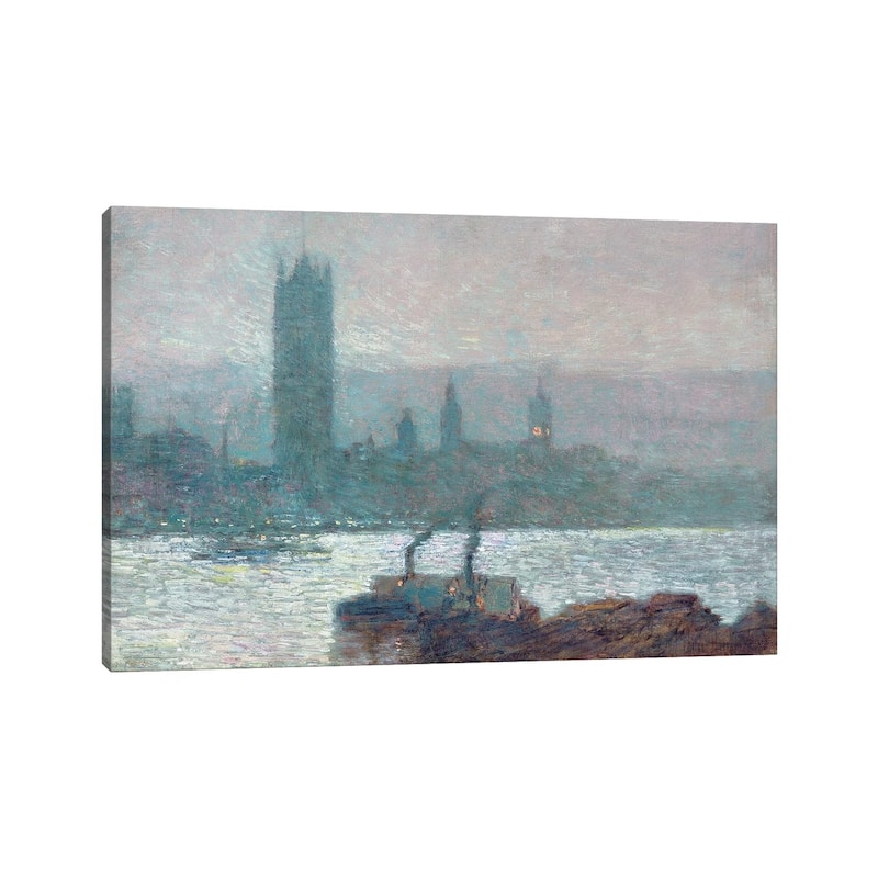 iCanvas "Houses of Parliament, Early Evening, 1898 " by Childe Hassam Canvas Print