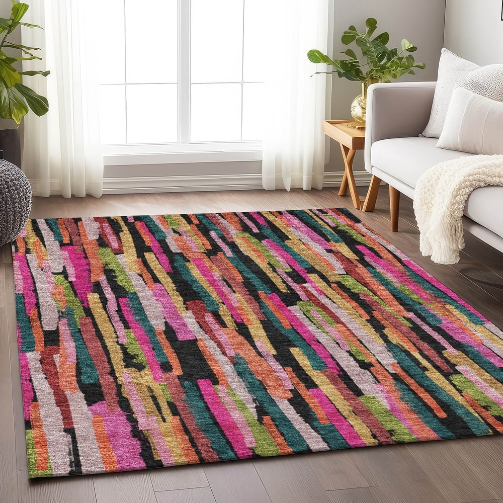 Machine Washable Indoor/ Outdoor Contemporary Chantille Rug