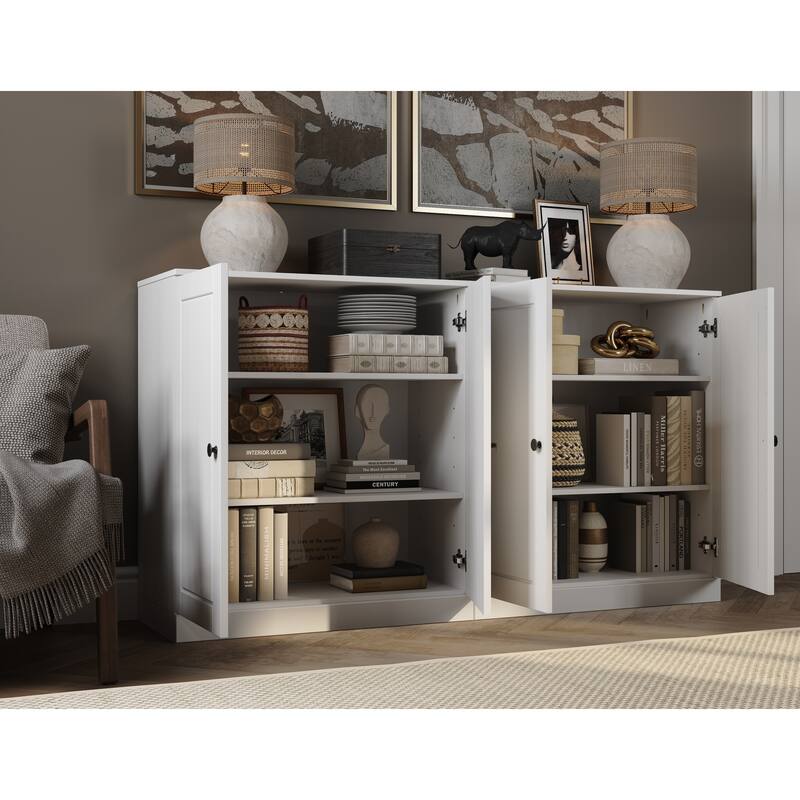 Palace Imports Solid Wood Sideboard, Raised Panel Doors, Adjustable Shelves