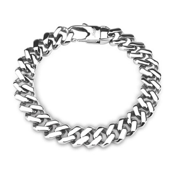 Shop Stainless Steel Chain Bracelet Square Links (11.1 mm) - 8.5 in ...